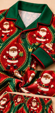 Load image into Gallery viewer, Santa crown button-up pajama set, photo 3