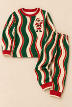 Load image into Gallery viewer, Santa wave stripe pajama set, photo 1