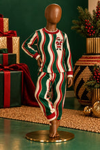 Load image into Gallery viewer, Santa wave stripe pajama set, photo 2